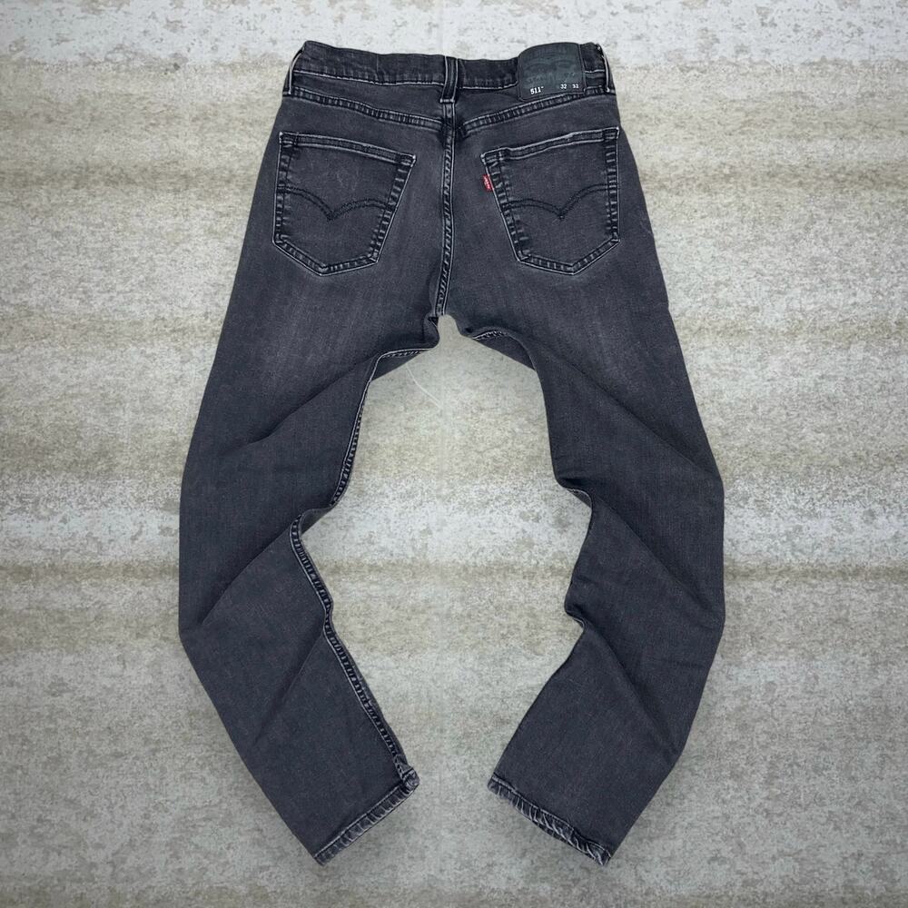 Vintage Y2K Levis Jeans 511 32x32 Slim Fit Smoke Black Wash Denim Red Tab